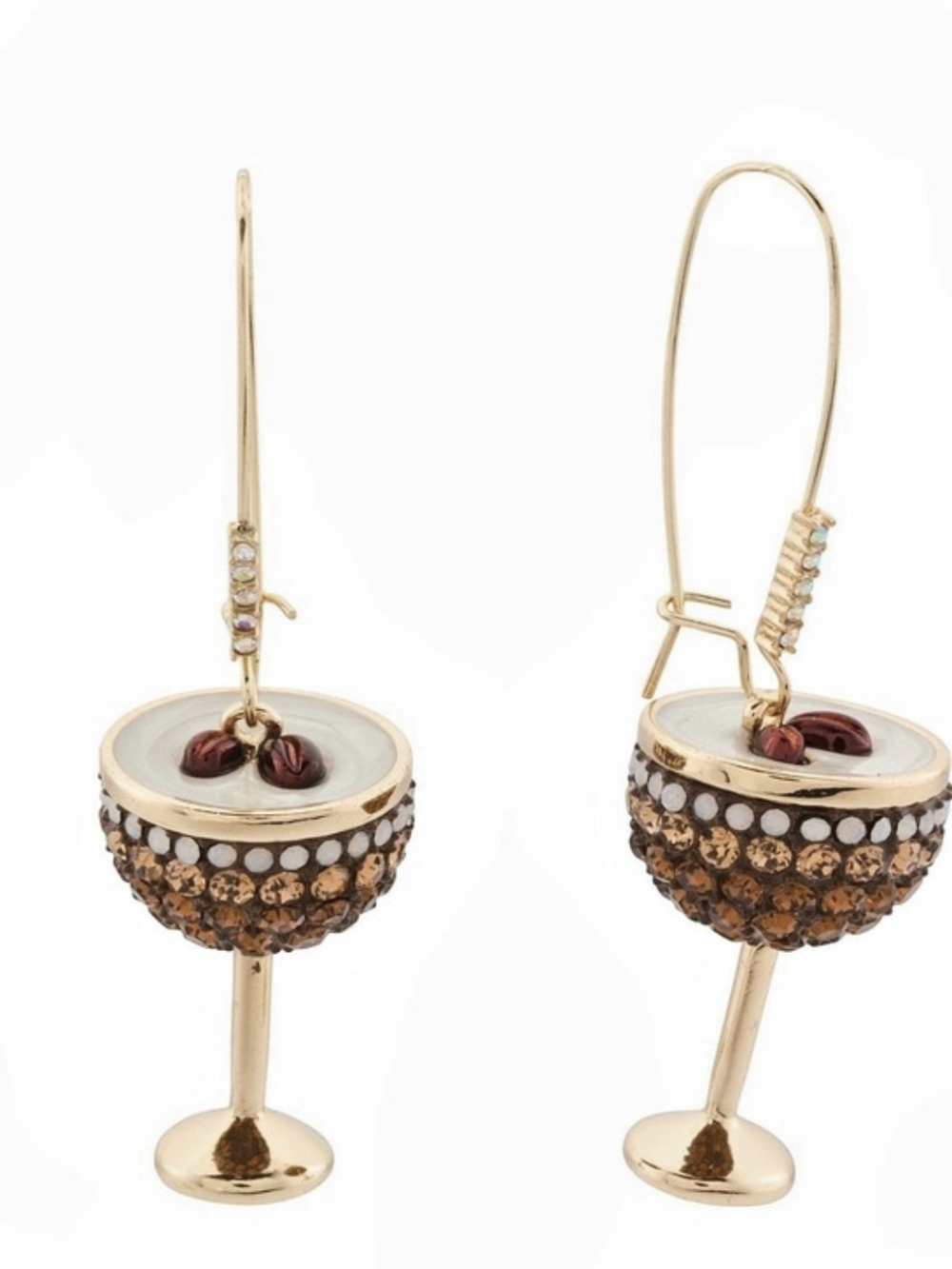 🤎▪️Betsey Johnson▪️ Martini Glass with Olives Drop Earrings